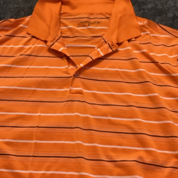 Nike Golf Orange Striped Polo - Picture 2 of 6